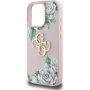Guess Grained Roses 4G Metal Logo maska za iPhone 16 Pro - ružičasta