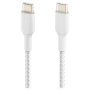 BELKIN Boost Charge Braided pleteni kabel za punjenje i prijenos podataka - USB-C na USB-C - 2 m - bijeli