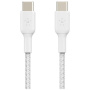 BELKIN Boost Charge Braided pleteni kabel za punjenje i prijenos podataka - USB-C na USB-C - 2 m - bijeli
