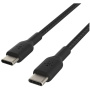 BELKIN Boost Charge Braided pleteni kabel za punjenje i prijenos podataka - USB-C na USB-C - 15 cm - crni