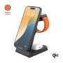FIXED MagPowerstation Alu 2 3u1 magnetsko bežično postolje za iPhone / Apple Watch / AirPods - 15W - crno