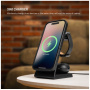 FIXED MagPowerstation Alu 2 3u1 magnetsko bežično postolje za iPhone / Apple Watch / AirPods - 15W - crno