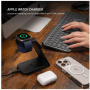 FIXED MagPowerstation Alu 2 3u1 magnetsko bežično postolje za iPhone / Apple Watch / AirPods - 15W - crno