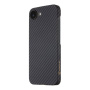 Tactical Aramid maska s uzorkom karbonskih vlakana i MagSafe za iPhone 16e / 17e - tamnosiva