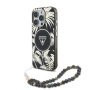 Guess IML Palm Trees Triangle Logo Pearl Strap maska s remenom i MagSafe za iPhone 16 Pro – crna