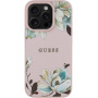 Guess Grained Magnolia maska sa uzorkom cvijeća i MagSafe za iPhone 16 Pro - ružičasta