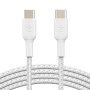 BELKIN Boost Charge Braided pleteni kabel za punjenje i prijenos podataka - USB-C na USB-C - 2 m - bijeli