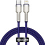 Baseus CATLJK-A01 Cafule Series opleteni kabel za podatke i punjenje s USB-C / Lightning za iPhone / iPad / iPod / AirPods - 1 m - ljubičasti