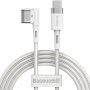 Baseus magnetski kabel za punjenje 60W USB-C / MagSafe (tvar L) pro MacBook - 2 m - bijeli
