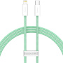 Baseus pleteni brzi punjač i podatkovni kabel PD 20W USB-C / Lightning za iPhone / iPad / iPod / AirPods - 1 m - zeleni