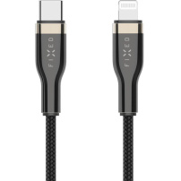 FIXED pleteni kabel za punjenje i prijenos podataka PD 60 W USB-C / Lightning - MFi za iPhone / iPad / iPod / AirPods - 1,2 m - crna