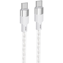 Hoco X99 Crystal Junction silikonski prozirni USB-C / USB-C kabel za punjenje i prijenos podataka za iPhone / iPad / MacBook / AirPods - 1 m - siva