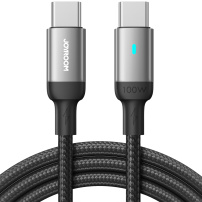 JOYROOM S-CC100A10 pleteni kabel za punjenje i prijenos podataka 100 W USB-C / USB-C za iPhone / iPad / MacBook / AirPods - 1,2 m - crna