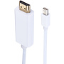 Kabel HDMI / Thunderbolt (MDP) za MacBook - 1,8 m - bijela