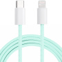 Pleteni punjač i podatkovni kabel PD 20W USB-C / Lightning za iPhone / iPad / iPod / AirPods  - 1 m - zeleni