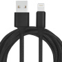 Opleteni kabel za podatke i punjenje s USB-A 2.0 / Lightning za iPhone / iPad / iPod / AirPods - 1 m - crni