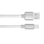 Opleteni kabel za podatke i punjenje s USB-A 2.0 / Lightning za iPhone / iPad / iPod / AirPods - 2 m - srebrni