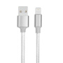 Opleteni kabel za podatke i punjenje s USB-A 2.0 / Lightning za iPhone / iPad / iPod / AirPods - 2 m - srebrni