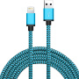 Pleteni kabel za punjenje i sinkronizaciju USB-A / Lightning za iPhone / iPad / iPod / AirPods - 2 m - plava