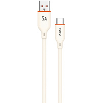 TOTUDESIGN CB-6-T silikonski kabel za punjenje i prijenos podataka 25 W USB-A / USB-C za iPhone / iPad / MacBook / AirPods - 1 m - bež