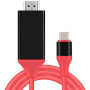 High speed kabel 4K HDMI male / USB-C za iPhone / iPad / MacBook - 2 m - crvena