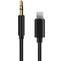 Spojni kabel AUX s konektorima USB-C / lightning 8-pin / 3,5mm jack za iPhone / iPad - 1 m - crni
