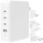 BELKIN BoostCharge Pro punjač s 4 priključka PD 140 W - 3x USB-C / USB-A s UK, EU, US adapteri za iPhone / iPad / MacBook - bijela