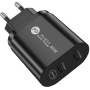 Adapter sa brzim punjenjem 40W i dualnim priključkom PD USB-C / QC USB-C za iPhone / iPad - crni