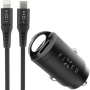 FIXED 30W komplet auto punjača PD sa priključkom 2x USB-C s USB-C / Lightning kabelom - 1,2 m - crni