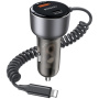 Yesido Y57 set auto punjača s USB-C / USB-A priključcima i Lightning kabelom - 50W - 1,2 m - crna