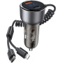 Yesido Y58 set auto punjača s USB-C / USB-A priključcima i Lightning i USB-C kabelom - 60W - 1,2 m - crna