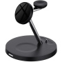 3u1 magnetni stalak za punjenje sa noćnim svjetlom za iPhone / Apple Watch / Airpods - crni