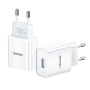USAMS T21 set adaptera s USB-A priključkom i USB-A na Lightning kabel - 10,5W - 1 m - bijela