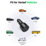 UGREEN auto punjač s 2x USB-C / USB-A priključka - 65W - crni