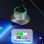 TOTUDESIGN DCCPD-010 auto punjač s USB-C / USB-A priključcima - 22,5W - sivi