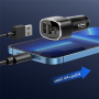 Yesido Y47 auto punjač s USB-C / 2x USB-A priključcima - 49W - crni