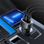 Yesido Y47 auto punjač s USB-C / 2x USB-A priključcima - 49W - crni