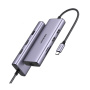 UGREEN CM490 9-u-1 hub - utor za SD / TF karticu / RJ45 / 2x HDMI / USB-C / 3x USB-A na USB-C - tamno sivi