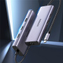 UGREEN CM490 9-u-1 hub - utor za SD / TF karticu / RJ45 / 2x HDMI / USB-C / 3x USB-A na USB-C - tamno sivi