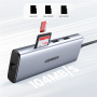 UGREEN CM490 9-u-1 hub - utor za SD / TF karticu / RJ45 / 2x HDMI / USB-C / 3x USB-A na USB-C - tamno sivi