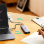UGREEN CM490 9-u-1 hub - utor za SD / TF karticu / RJ45 / 2x HDMI / USB-C / 3x USB-A na USB-C - tamno sivi