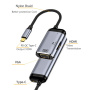 3u1 video i reduktor za punjenje - HDMI / VGA / USB-C na USB-C - tamno siva