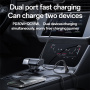 Yesido Y68 mini auto punjač s USB-C / USB-A priključcima - 48W - sivi