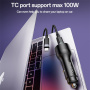 Yesido Y65 auto punjač s USB-C / USB-A priključcima - 118W - crni