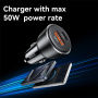 Yesido Y64 auto punjač s USB-C / USB-A priključcima - 50W - crni