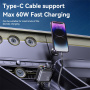 Yesido Y63 set auto punjača s USB-C / USB-A priključcima i uvlačivim Lightning i USB-C kabelom - 117W - 0,7 m - siva