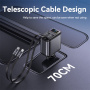 Yesido Y63 set auto punjača s USB-C / USB-A priključcima i uvlačivim Lightning i USB-C kabelom - 117W - 0,7 m - siva