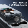 Yesido Y71 set auto punjača s USB-C / USB-A priključcima i uvlačivog Lightning i USB-C kabela - 125W - 0,7 m - crna