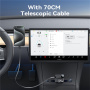 Yesido Y71 set auto punjača s USB-C / USB-A priključcima i uvlačivog Lightning i USB-C kabela - 125W - 0,7 m - crna