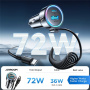 JOYROOM CL07 set auto punjača s USB-C / USB-A priključcima i USB-C kabelom - 72W - 1,6 m - crna